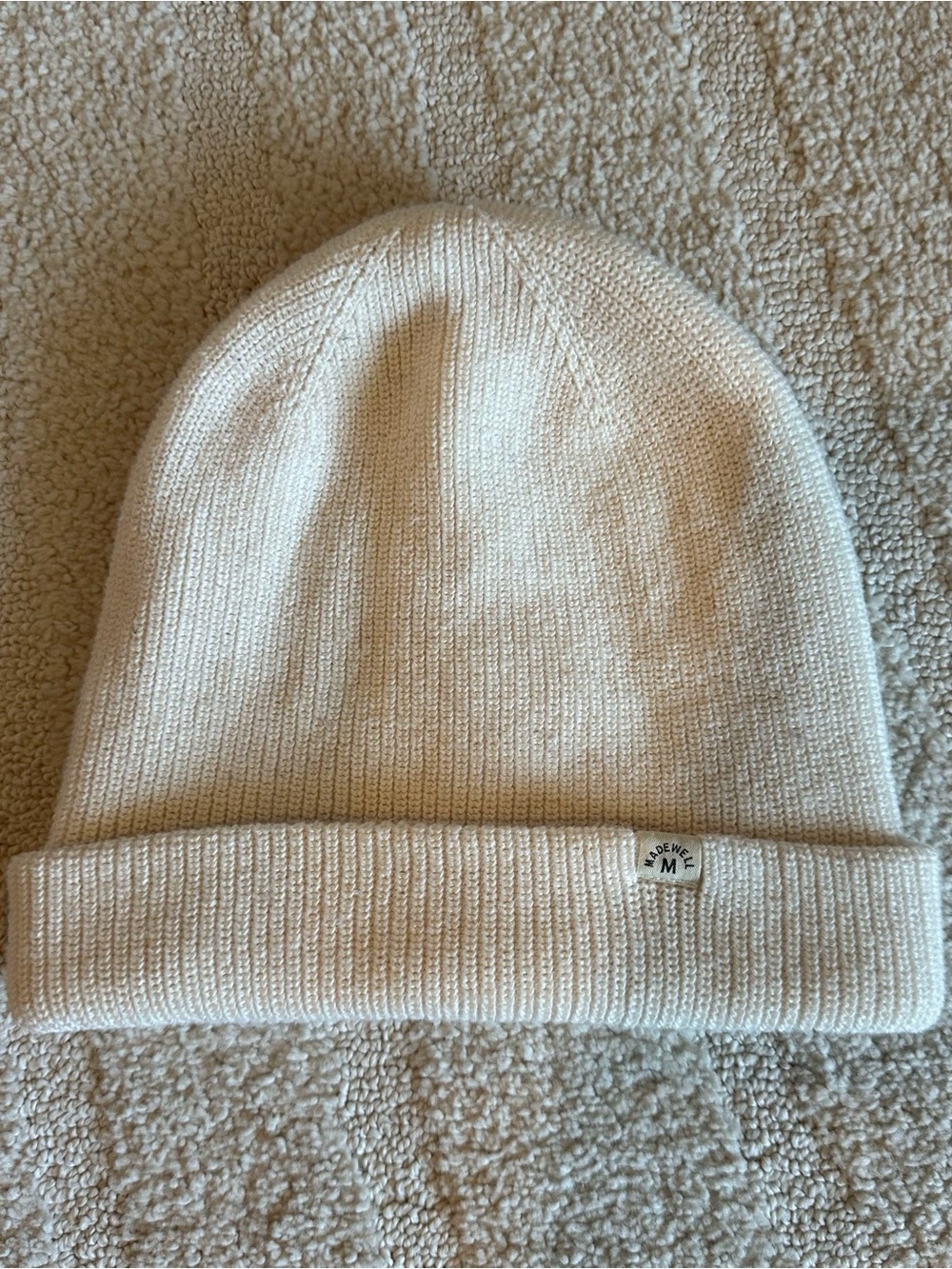 Madewell Women’s White Cuffed Beanie Recycled Cotton